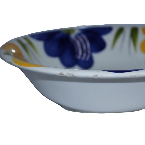 Vintage Maxam Hand Painted Bowl - Made in Italy - Floral Yellow and Blue Accents - Picture 5 of 6